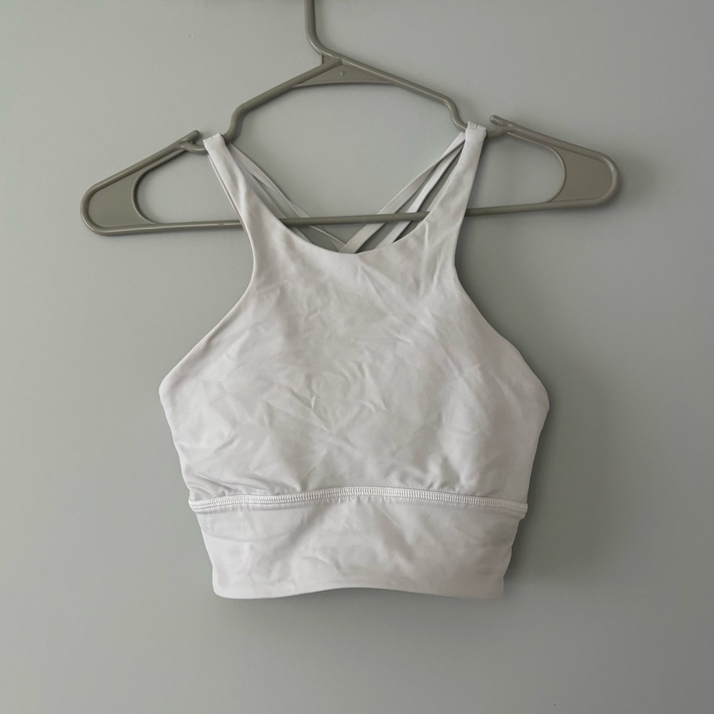 Lululemon white high neck sports bra